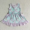 Girl's Dresses Kids Clothing Infant Toddlers Girl's Dress Flutter Sleeve Summer Children's Boutiques Clothes For Baby GirlGirl's