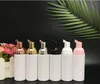 Rose Gold Foaming Pump Bottles Plastic Mini Foam Sispensing Refill Bottle Soap Dispenser för rengöring av resekosmetikaförpackningar 50 ml