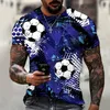 Fashion Football Graphic 3D Impresso Mens Trend Street Trend Oneck Manga curta masculino tshirts de grandes dimensões masculino Tops Tee 220607