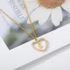 Hanger kettingen liefde hart initiële a-z 26 letters ketting roestvrij staal alfabetketen choker voor dames kraag sieraden bbfpendant