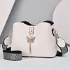 Fashon Women s Bucket Shoulder Bag PU Leather Weave Strap Belt women Luxury Messenger 220627