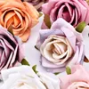 30pcs 6cm Oil painting vintage Rose Artificial Silk Flower Heads Wedding Decoration DIY Wreath Scrapbooking Craft Fake Flowers 220406