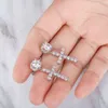 2022 New High Quality Cross Dangle Earring for Women with Iced Out Cz Stone Drop Earring Studs Vintage Hip Hop Wedding Party Fashion Jewelry Birthday Gifts Guys Girls