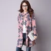 NIJIUDING Spring Fashion Floral Print Cotton Linen Blouses Casual Long Sleeve Shirt Women Top With Pockets 220726