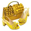 Sandalen Prachtige gele vrouwenschoenen Massen bij grote handtas set Afrikaanse dressing pompen en tas CR919 Heel 6,5 cmandandals sandalsandals