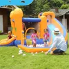 Tappetini Gonfiabili Jumper Casa di rimbalzo Scivolo Buttafuori Scivolo per bambini Parco Castello di salto Inoltre Ventilatore per carichi pesanti Spruzzatore d'acqua Pali 775 E3