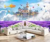 Aangepaste muur Decaratie 3D Wallpaper Mural Valley Mooi regenboog landschap decoratief schilderij achtergrond Papel de pared muurstickers