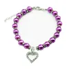 Pets Heart Rhinestone Puppy Dog Cat Pearl Necklace Pet Accessories Love Diamond Pets Dogs Collar Jewelry 9 Colors