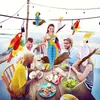 Party Decoration 6 Pieces Tropical Birds Honeycomb Parrot Hawaiian Summer Beach Tiki Bar Luau Home Classroom Hanging Decorations