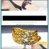 Perles Brins Bracelets Bracelets Pour Femmes Unisexe Améthyste Cristal Pierre Naturelle Bracelet Collier Charmes Mala Perles Drop Delivery 2 Dhhvd