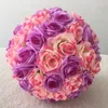 Couronnes de fleurs décoratives 16 "40CM grande taille boules de baiser cryptage artificiel Rose boule de fleur en soie ornement pour le festival de mariage