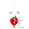 Pendant Necklaces Fashion Trendy Friend Necklace Cute Strawberry Charm Enamel BFF Magnetic Gift For Kids Girl Women 2Pcs/SetPendant Heal22