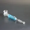 Colorful Liquid Filler Freezable Pyrex Thick Glass Pipes Dry Herb Tobacco Filter Bowl Wax Oil Rigs Multi-function Handmade Hand Smoking Cigarette Holder DHL Free