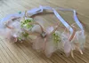 Floral Crowns For Girls Fairy Tale Flowers Bridal Tiara Headpieces Pearls Beaded Ribbon Headband Wedding Party Hair Accessories Wo313g