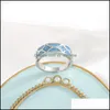 Кластерные кольца Оптовые 925 Стерлинговое кольцо Beautif Fashion Wedding Party Whet Gold Women Lady Stone Crystal Jewel Yydhhome Dhorh