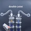 Nuovo arrivo femminile Bruciatore a nafta in vetro Bong Pipa ad acqua Piccolo gorgogliatore Olio Dab Rigs Bocchini doppi Ashcatcher Narghilè con tubo e tubo flessibile per bruciatore a nafta in vetro maschio da 10 mm