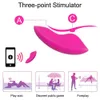 Appkontrollfjärilsvibratorklitoris stimulator trådlösa bärbara trosor dildo för kvinnor massage erotiska sexiga leksaker