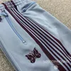 Men's Pants Men Women 1 1 Quality Webbing Striped Embroidery Butterfly Needles Track AWGE Trousers ss 220826