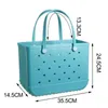 Commandes NOUVEAU !!! Sacs de rangement grande capacité plage couleur été Imitation Silicone panier créatif Portable femmes Tot