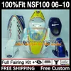 Carrozzeria da gara in fibra di vetro per HONDA Fibra di vetro NSF100 NSF 100 06-10 10DH.38 NSF-100 06 07 08 09 10 NS-F100 2006 2007 2008 2009 2010 Carenatura per stampaggio ad iniezione rosso scuro