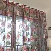 Rideaux Rideaux Violet Pivoine Floral Tulle Dans Des Rideaux Transparents Pour Le Salon La Chambre Cuisine Ombre Fenêtre Traitement Stores PanelCurtain