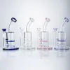 6.8 Inch Heady Glass Multiple Colors Bong Hookahs 14mm Female Joint With Bowl Water Pipes Honeycomb Perc Oil Dab Rigs