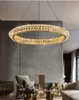 Pendant Lamps Luxury crystal chandelier for bedroom modern ring living room home decor light fixture gold round led kitchen island hanging lam