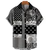 Męskie odzież 3D Hawajska koszula mężczyzna moda nerkowca kwiat geometryczne nadrukowane koszule pojedyncze chusteczki dla mężczyzn topy 220712