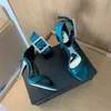 Luxus Designer Schuhe Seiden echte Ledersandalen Super High Heels Kristallpumpen Knöchelriemen Zapatillas Mujer