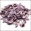 Stone Loose Beads Jewelry Moon Star Shaped Set Statues Purple Lilac Crystal Mascot Meditation Healing Reiki Gemstone Gift Room D Dhcmh