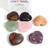 Ornamento de pedra cristal natural ornamentos esculpidos 30 * 12mm Coração Coração Reiki Cura Quartzo Mineral Tumbled Gemstones Home Decor