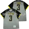 NA85 Topkwaliteit 1 Hhigh School Tigers #3 Drew Lock Jersey Gray 100% Stitching American Football Jersey Grootte S-XXXL