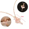 Pendant Necklaces Exquisite Elegant Ballerina Girl Crystal Zircon Women No Fade Stainless Steel Ladies Jewelry Female Gift