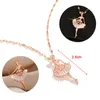 Pendentif Colliers Exquis Élégant Ballerine Fille Cristal Zircon Femmes Pas De Fade En Acier Inoxydable Dames Bijoux Femme Cadeau