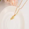 k massiv gul guld finish liten söt delfin vacker hänge halsband och örhängen sjöjungfru papua guinea smycken fest gåvor255c