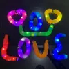 LED Flash Popper Tubes Sensory Toy For Adult Fidget Stress Relieve Toys Kid Autism Anti Stress Plast Bellows Children Press Toy