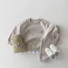 Spädbarnskläder för babyflickor kläder sätter höst vinter nyfödda baby pojkar blommor tröja byxor datorer baby designer kläder y220519