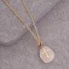 women's natural stone cross necklace Gold chains fashion jewelry for women will and sandy