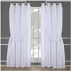 Cortinas 2 uds., cortinas opacas de doble capa, barra de desgaste acabada, gasa y tela para balcón, sala de estar, dormitorio