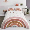 Cores pastel da moda Conjunto de roupas de cama de arco -íris para crianças de edredão bebê 150x210 135x200 com fronhas e zíper