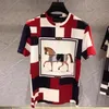 Marques de mode de créateurs T-shirt d'été Hot Drill Cheval Impression à carreaux Hommes Femme Amoureux Vintage Coton Grand T-shirt surdimensionné à col rond à la mode