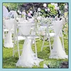 Andere feestelijke feestbenodigdheden Home Garden 10m Wedding Decoratie Tle Roll Crystal Organza Sheer Fabric F DLG