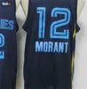 2022 NIEUW 75th City Basketball 12 Ja Morant Jerseys Stitched Black White Green Jersey For Man Shorts Yellow