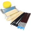 37PCS/Set Pottery Clay Sculpting Tools Double Sided Polymer Clay Tool with Carrying Bag for Carving Drawing KDJK2207