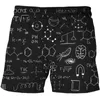 Fashion Summer Men's Shorts mathematical formula pattern 3D Surfing Short Beach Short Men Casual Sports Pants Swimwear beachwear 220624