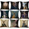 Rabbit Zebra Giraffe Elephant Deer Pug Horse Cushion Cover 45x45cm Nordic Fashion Animal Sofa Decorative Throw Pillow Case 220623