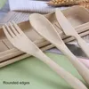 Travel Utensil Set With Case Wheat Straw Reusable Spoon Chopstick Fork Portable Camping Cutlery Set For Kids Adult Travel Picnic Y220530