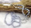 Pendant Necklaces Clear Quartz Gold/Silver Blue Agates Stone Nuggets Beads Knot Handmade NecklacePendant NecklacesPendant