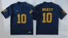 Rare Michigan Wolverines Jerseys 2 Charles Woodson Jersey 10 Tom Brady Yellow Blue College Football Jersey Stitched 15TH Patch