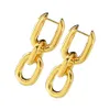 Kvinnor Stylish Hoop örhängen för kvinnor Geometricl Chain Stud med Designer Metal Texture Geometric Charms Gold Copper Ear Accessory Populära retro presenter Simpple